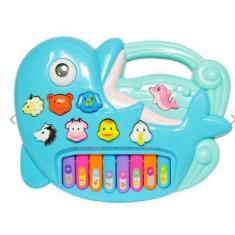 Imagem de Teclado Piano Golfinho Musical Infantil Bichos - Toy King