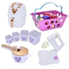 Imagem de Cozinha Infantil Menina Kit Brinquedo Potinhos 20 Peças - Altimar