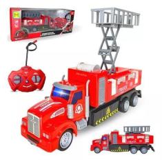 Imagem de Brinquedo Caminhão De Bombeiro De Controle Remoto Com Luz Sem Fio - To