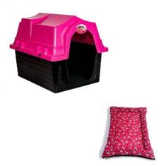 Imagem de Casa Para Cães Jel Plast Plástica N3 Rosa + Colchonete