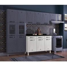 Imagem de Balcão de Cozinha de Aço Triplo Telasul Star New com Tampo Branco
