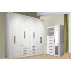 Imagem de Guarda Roupa 2 Peças (1GuardaRoupa+1Cômoda) QC117 Branco - Santos Andi
