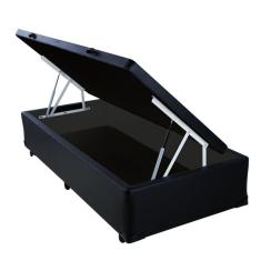 Imagem de Cama Box Solteiro Baú Sonnoforte Corino Preto - 078x188
