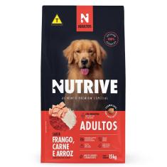 Imagem de Ração Seca Nutrive Frango, Carne e Arroz para Cães Adultos - 15 Kg