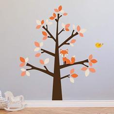 Imagem de Adesivo de Parede Árvore e Raposa para Quarto Infantil 118cm