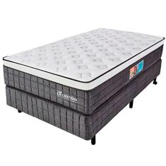 Imagem de Cama Box com Colchão Solteiro Molas Ensacadas Espuma D33 e Pillow de Visco Power Sleep 88x188cm - BF Colchões