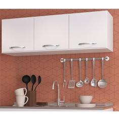 Imagem de Armário Aéreo de Cozinha 3 Portas 120x38cm Light Irm Branco