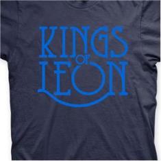 Imagem de Camiseta Kings of Leon Marinho e  Claro em Silk 100% Algodão