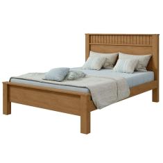 Imagem de Cama De Casal Madeira Em Mdp E Mdf Amêndoa Athenas Lopas