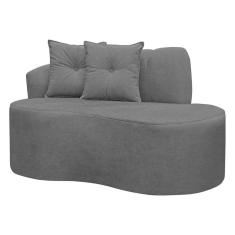 Imagem de Sofá Curvo Orgânico Plaza 2 Pessoas 145cm Bouclê Preto SOFA STORE