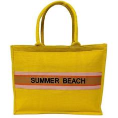 Imagem de Bolsa Tote Amarela Feminina Verão Praia Piscina Summer Beach Casual