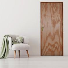 Imagem de Kit Porta de Madeira 210x80cm Batente 14cm Fechadura Taco de Golf Interna Mescla Lisa Hale Esquadrias Mescla