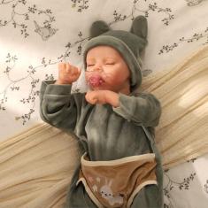 Imagem de Boneca Reborn Baby Doll Kdudgso Lifelike 43 cm com kit de alimentação para 3 anos ou mais