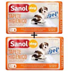Imagem de Tapete Higiênico Para Cães (Tapete absorvente descartável para cachorro) Sanol C/ 60 Unidades - 80x60cm