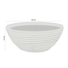 Imagem de Vaso Redondo Flores em Resina de Polietileno 40x14Cm