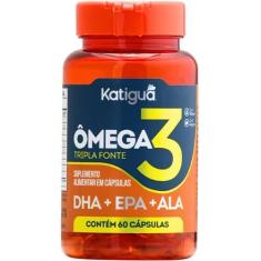 Imagem de Katiguá, Ômega 3 Tripla Fonte, DHA + EPA + ALA, 1000mg, 60 Cápsulas Soft Gel • 15 doses, Laranja