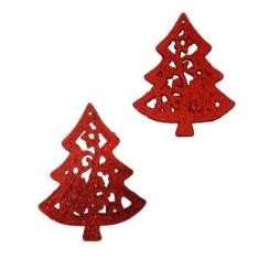 Imagem de Kit Enfeite De Natal 10 Cm Wincy Com 2 Mini Pinheiros Em Glitter Brilh