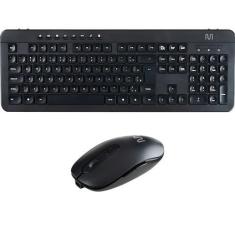 Imagem de Teclado Mouse Sem Fio USB ABNT2 Preto Recarregável Multimidi - Multila