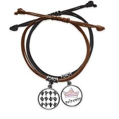 Imagem de DIYthinker Pulseira de couro com estampa de suculentas de planta com contorno de cacto