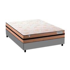 Imagem de Cama Box Casal Cinza Smart Milano Plumatex Molas Ensacadas