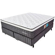 Imagem de Cama Box com Colchão Queen Molas Ensacadas Espuma D33 e Pillow de Visco Power Sleep 158x198cm - BF Colchões