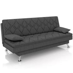 Imagem de Sofá Cama Para Sala De Estar Quarto 193cm Lia M03 Linho Chumbo - Lyam