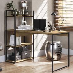 Imagem de Mesa Escrivaninha Home Office 4 Prateleiras Estilo Industrial