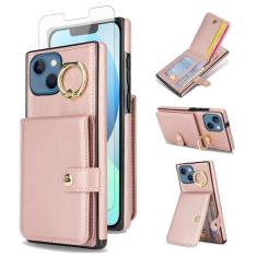 Imagem de Asuwish Capa de celular para iPhone 13 Mini 5,4 polegadas carteira celular com anel protetor de tela de vidro temperado RFID slot para cartão iPhone13mini i-Phone 13minicase i iPhone13 13mini mulheres