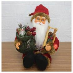 Imagem de Decoração Enfeite Natal Papai Noel Sentado Com Movimento 21cm