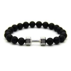 Imagem de Pulseira De Pedra Ágata Mate Pingente Fitness