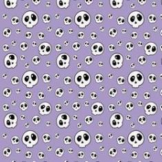 Imagem de Papel De Parede Adesivo Lilas Decorativo Caveirinha Lavavel