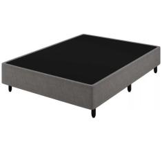 Imagem de Cama Box Base Universal Casal 138x188 Suede Cinza - Atacadão do Sono