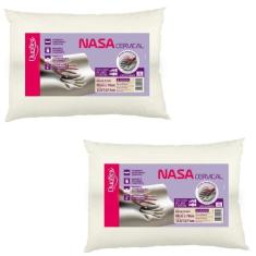 Imagem de Kit 2 Travesseiros NASA Cervical Ortopédico P/ Dormir de Lado e Costas