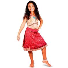 Imagem de Fantasia Moana 2 Infantil Clássica Com Colar Original Disney P 2 - 4