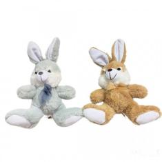 Imagem de Coelho De Pelúcia Com Laço Marrom Ou Cinza 2cm Un Cromus