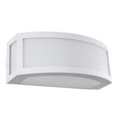 Imagem de Arandela Policarbonato Maresia grande 29cm Branca + led 12w branco quente St1612