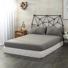 Imagem de Lençol impermeável com faixa elástica Capa de colchão antiderrapante Protetor de colchão macio e respirável Queen/King/Twin/Full, Grey, 100x200x30cm