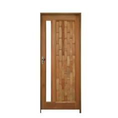 Imagem de Kit Porta De Madeira Com Visor 210x72cm Batente 14cm Fechadur