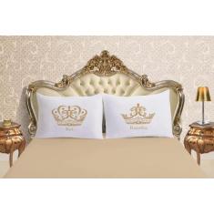 Imagem de Jogo Lençol Casal Padrão Malha 3 Peças Rei E Rainha - Nathalia Enxovai