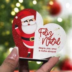 Imagem de Kit com 20 Enfeites de Natal em Formato de Coração  Decoração em MDF p