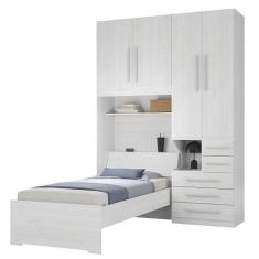 Imagem de Quarto Completo de Solteiro com Cama e Guarda-Roupa 1225D Carvalho Cla