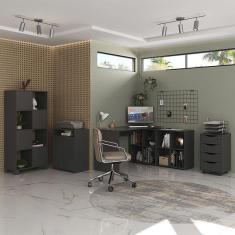 Imagem de Conjunto Escritório Home Office 4 Peças Mity A06 Preto - Mpozenato