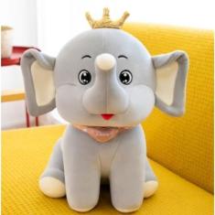Imagem de Elefante com coroa brinquedos de pelúcia fofos de desenhos animados 45