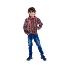 Imagem de Fantasia Festa Junina Infantil Camisa Vermelha Azul e Lenço - Global F