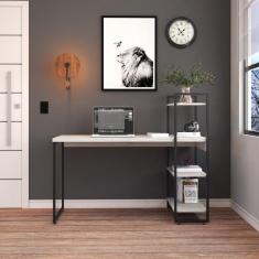 Imagem de Mesa C-estante Alta 135x64x115cm C-03 Prateleiras Snow - Est.preta Snow - Est.preta