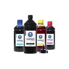 Imagem de Kit 4 Tintas L495 Black 1 Litro Color 500ml Corante Valejet