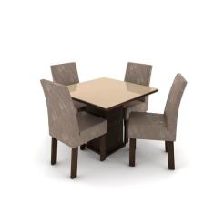 Imagem de Conjunto de Mesa com 4 Cadeiras Talismã New Ônix - Madeira de Eucalipto