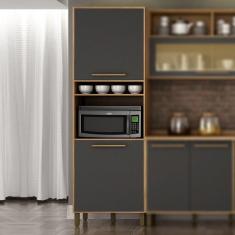 Imagem de Paneleiro com Nicho 2 Portas Salvador Cinamomo/Grafite