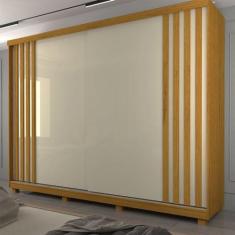 Imagem de Guarda-roupa Casal 2 Portas com Pés Ares Ripado Naturale Ripado/naturale-off White