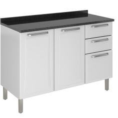 Imagem de Gabinete de Cozinha Tarsila 3 Portas 2 Gavetas Branco - Itatiaia